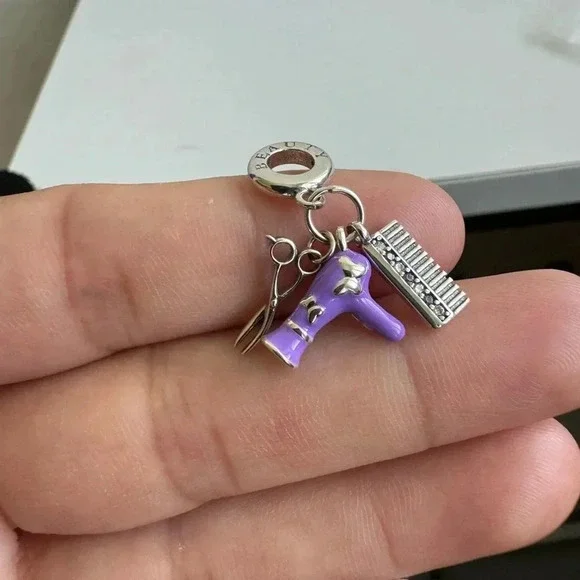 925 Sterling Silver Lady Hair Care Charm - Picture 6 of 10